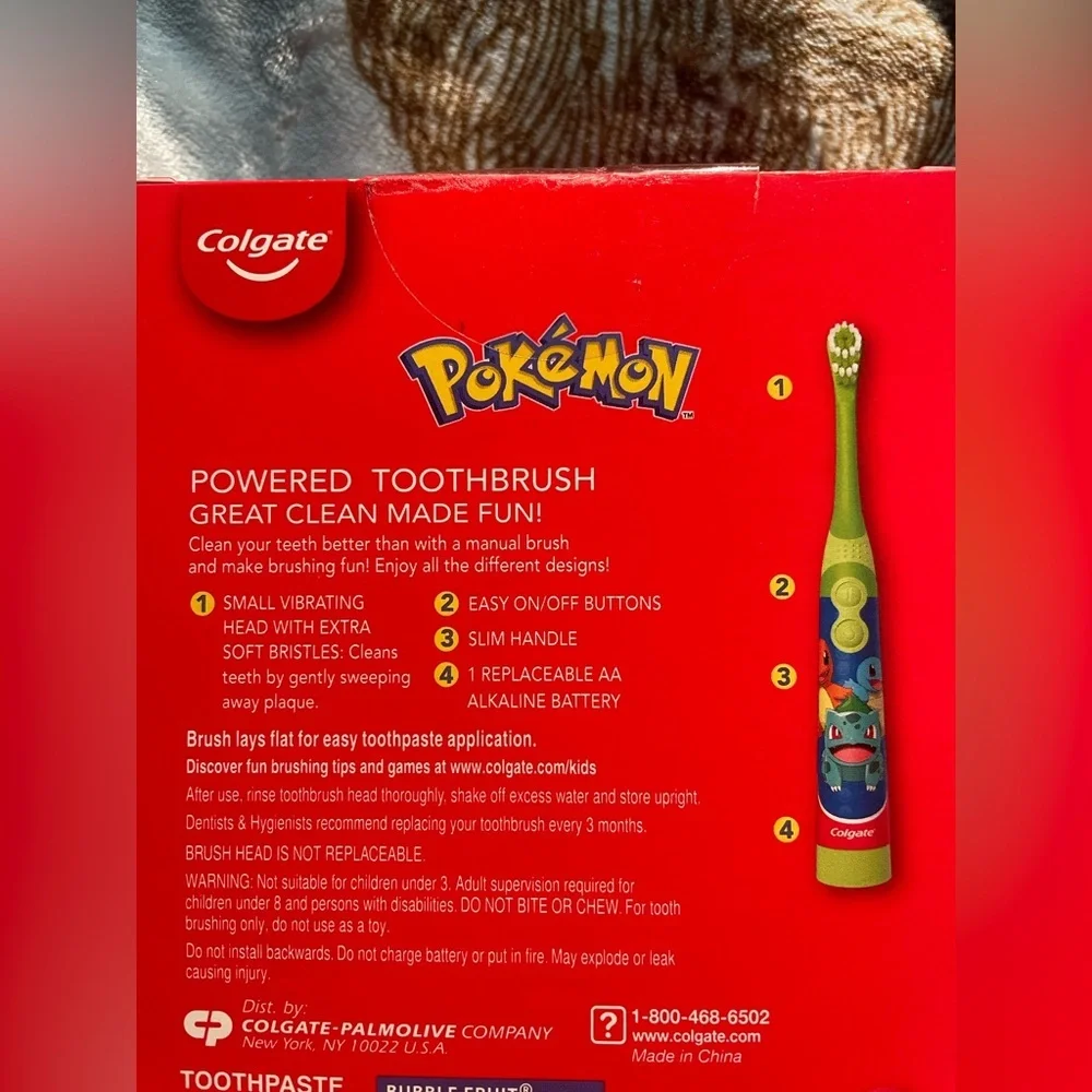 NIB Pokemon X Colgate Toothbrush and Toothpaste Gift Pack
